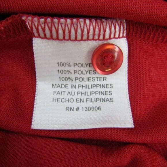 Tehama Red Diamond Weave Golf Polo Shirt Mens Size L Red Short Slv Hang Em Dry - Picture 10 of 13